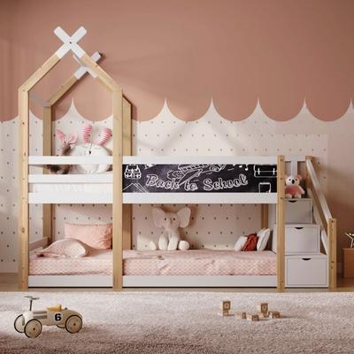 Redom - Baumhaus für Kinderbett mit Pritsche mit Stauraum und Rausfallschutz 90x200cm, Image