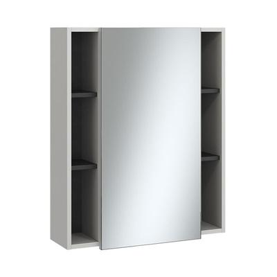 Badspiegelschrank Gerta, Grau, 65 x 80 cm mit Tür und offenen Fächern Vicco Image
