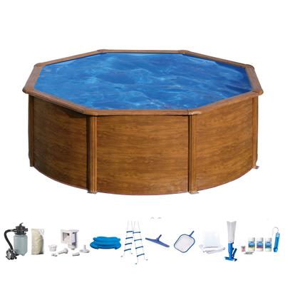 Rundpool MY POOL BWT, braun, H:120cm Ø:460cm, Schwimmbecken, in moderner Holzoptik, Höhe 120 cm, verschiedene Größen Image