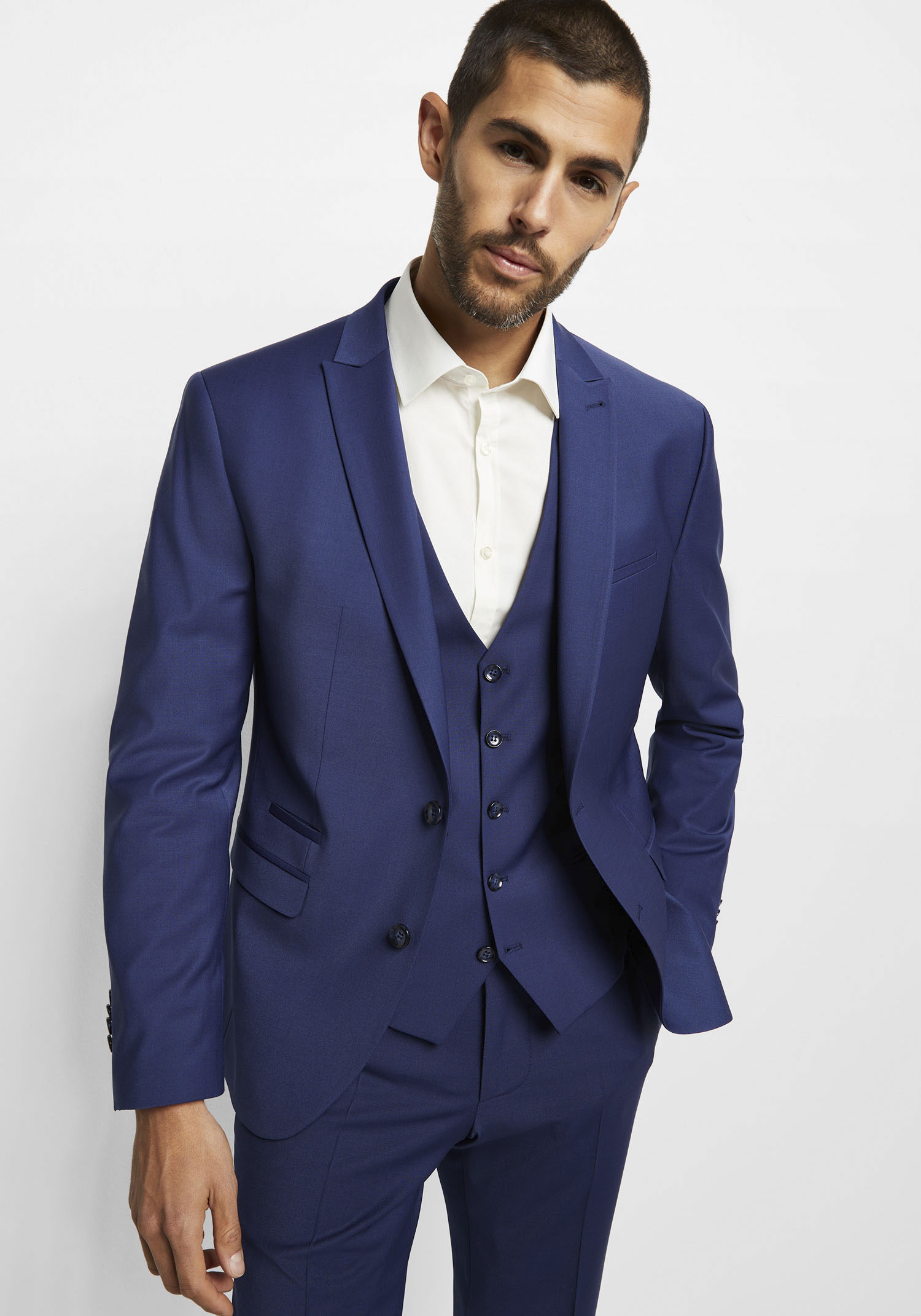 Baukastensakko CINQUE "CICASTELLO", Herren, Gr. 106, blau, Obermaterial: 53% Polyester, 43% Schurwolle, 4% Elasthan, unifarben, Klassisch, schmal, Sakkos, Topseller Image