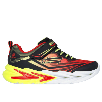 Skechers Boy's S Lights: Flex-Glow Ultra Sneaker | Size 13.0 | Black/Red | Synthetic/Textile