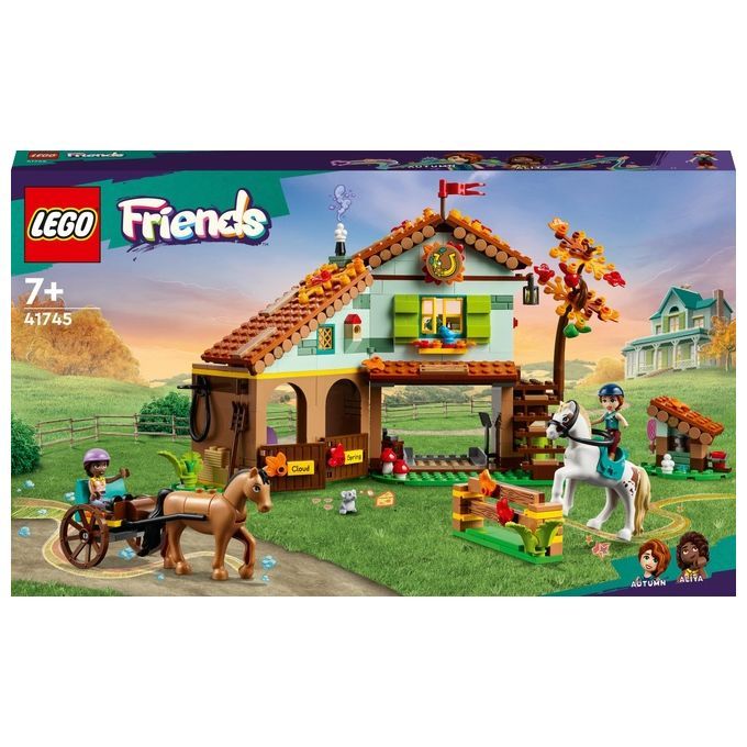 LEGO Friends 41745 La Scuderia di Autumn, 2 Cavalli Giocattolo, Carroz