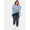 Stretch-Jeans SHEEGO "Große Größen", Damen, Gr. 23, Kurzgrößen, blau (dunkelblau denim), Obermaterial: 98% Baumwolle, 2% Elasthan, unifarben, casual, lang, Jeans, »Die Gerade« mit Used-Effekten