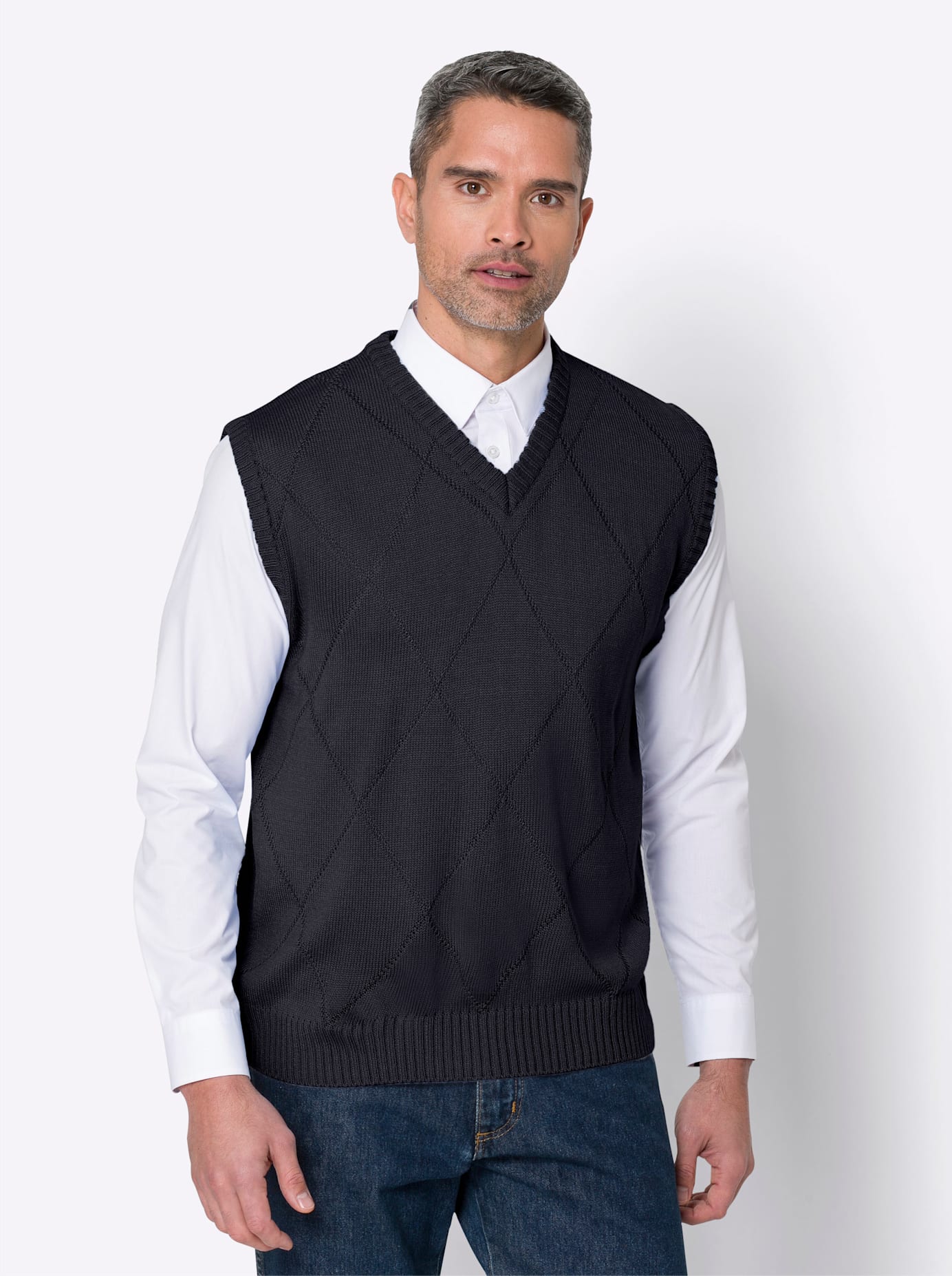Pullunder CLASSIC "Pullunder", Herren, Gr. 56, blau (marine), 100% Polyacryl, unifarben, Pullover Image