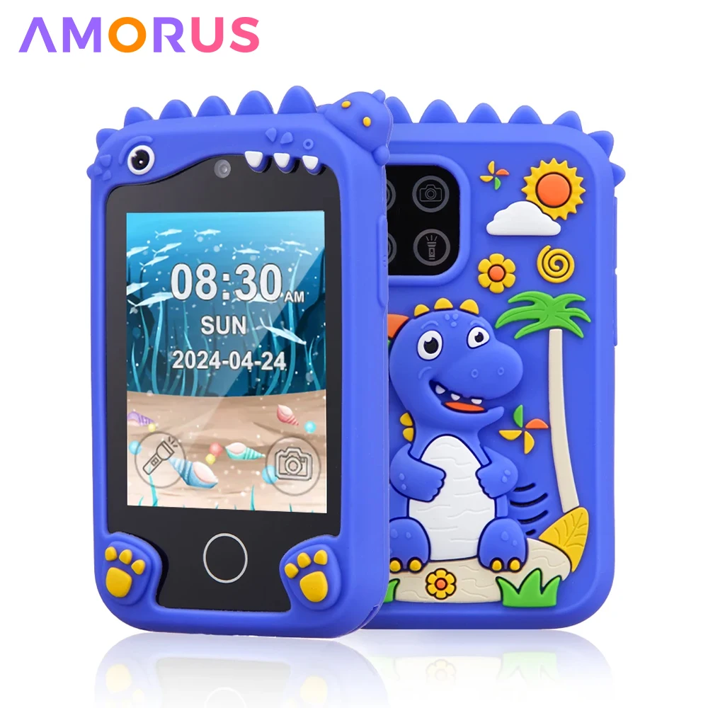 AMORUS Children Smart Phone Toy 2.8 inch Touchscreen Digital Camera Toys for Boys Girl Toys Music Player Christmas Birthday Gift