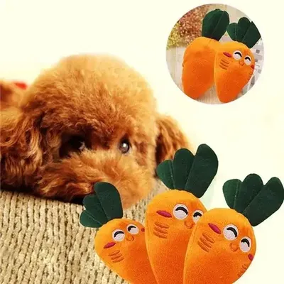 2pcs Pet Toy Carrot Cute Puppy Pet Supplies Plush Chew Sound Squeaky Funny Pet Supplies