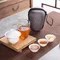 Chinese White Porcelain Kung Fu Tea Set, Household Simple Outdoor Portable Travel Tea Set, Ceramic Cover Bowl