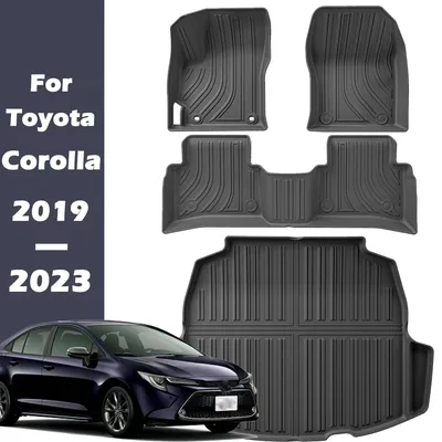 For Toyota Corolla 2019-2023 Hybrid TPE Floor Mats,All Weather Floor Mats and Cargo Trunk Liner (Not