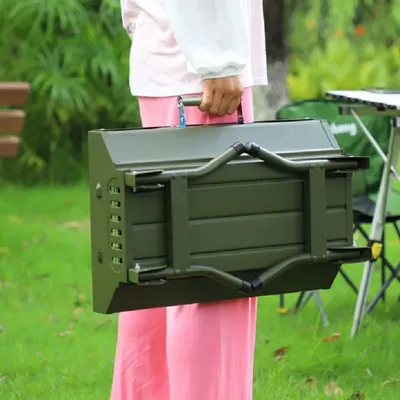 Outdoor Foldable Portable with handle Barbecue Grill Charcoal Camping Barbecue Grill Dropshipping FULLLOVE