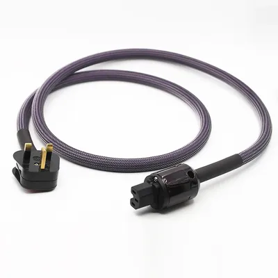 AC-313 HI-End UK AC Mains Power Cable UK 3 Pin Plug to IEC C13 Mains Power Cable HIFI Audiophille