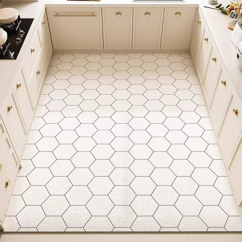 Carpet for Kitchen Anti-slip Oil-proof Rug Pvc Leather Floor Mat Wipeable Easy To Clean Waterproof Foot Mats Large Size Carpets