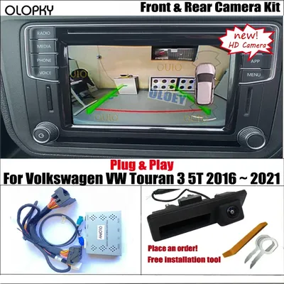 Plug & Play Reverse Camera For Volkswagen VW Touran 3 5T 2016 ~ 2019 2020 2021 OEM Screen Upgrade Front Rear View Backup Camera
