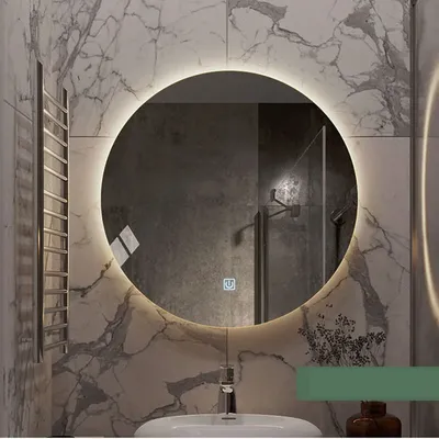 40Cm Circular Mirror Led Lighting Wall Mounted Smart Bathroom Mirror Espelho Para Banheiro Hotel Bedroom Decor