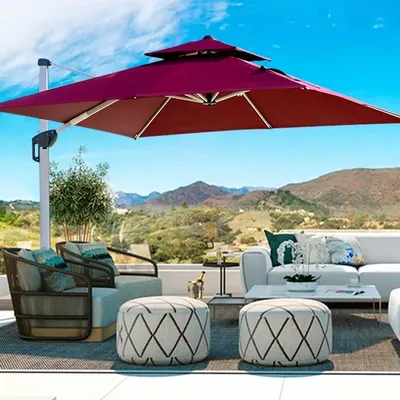 Custom furniture patio umbrella garden cantilever umbrella outdoor double parasols large roman