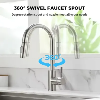 Kitchen Faucet Stainless Steel Brushed Faucet Kitchen Sink Faucet Pull-out Kitchen Water Faucet
