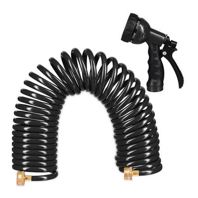 relaxdays Spiralschlauch 10 m schwarz schwarz