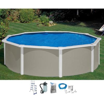 Rundpool MY POOL BWT "BELIZE 1", grau (grau, weiß), H:132cm Ø:460cm, Schwimmbecken, Höhe 132 cm, in verschiedenen Größen erhältlich Image