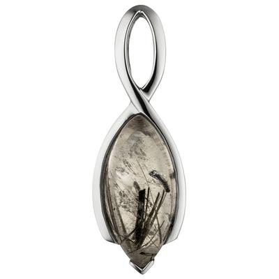 Ketten-Anhänger JOBO "Anhänger mit Turmalinquarz", silber (silber 925, grau), Schmuckanhänger, Damen, Silber 925 (Sterlingsilber), 925 Silber Image