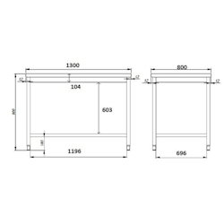 Combisteel Arbeitstisch aus Edelstahl 1300x800x900mm Image