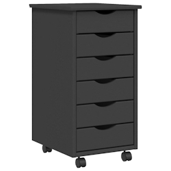 vidaXL Rollschrank mit Schubladen MOSS Grau Massivholz Kiefer Image