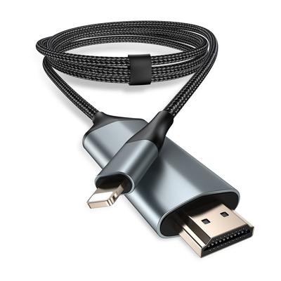 TEMU Lightning To Hd Adapter Cable 6.6ft, Hd Cable For Iphone To Tv Compatible With Iphone14, 13, 12, 11 With 1080p Hd Display