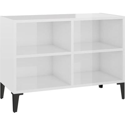 TV-Schrank mit Metallbeinen Hochglanz-Weiß 69,5x30x50cm Vidaxl