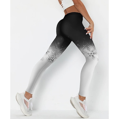 Damen Yogahose Po-Lifting Bauchkontrolle Hohe Taille Pilates Fitnesstraining Fitness Kurze Leggings Unterteile Farbverläufe Stelle Schwarz Gelb Blau Spandex Sport Sportkleidung Dehnbar Schmaler Image