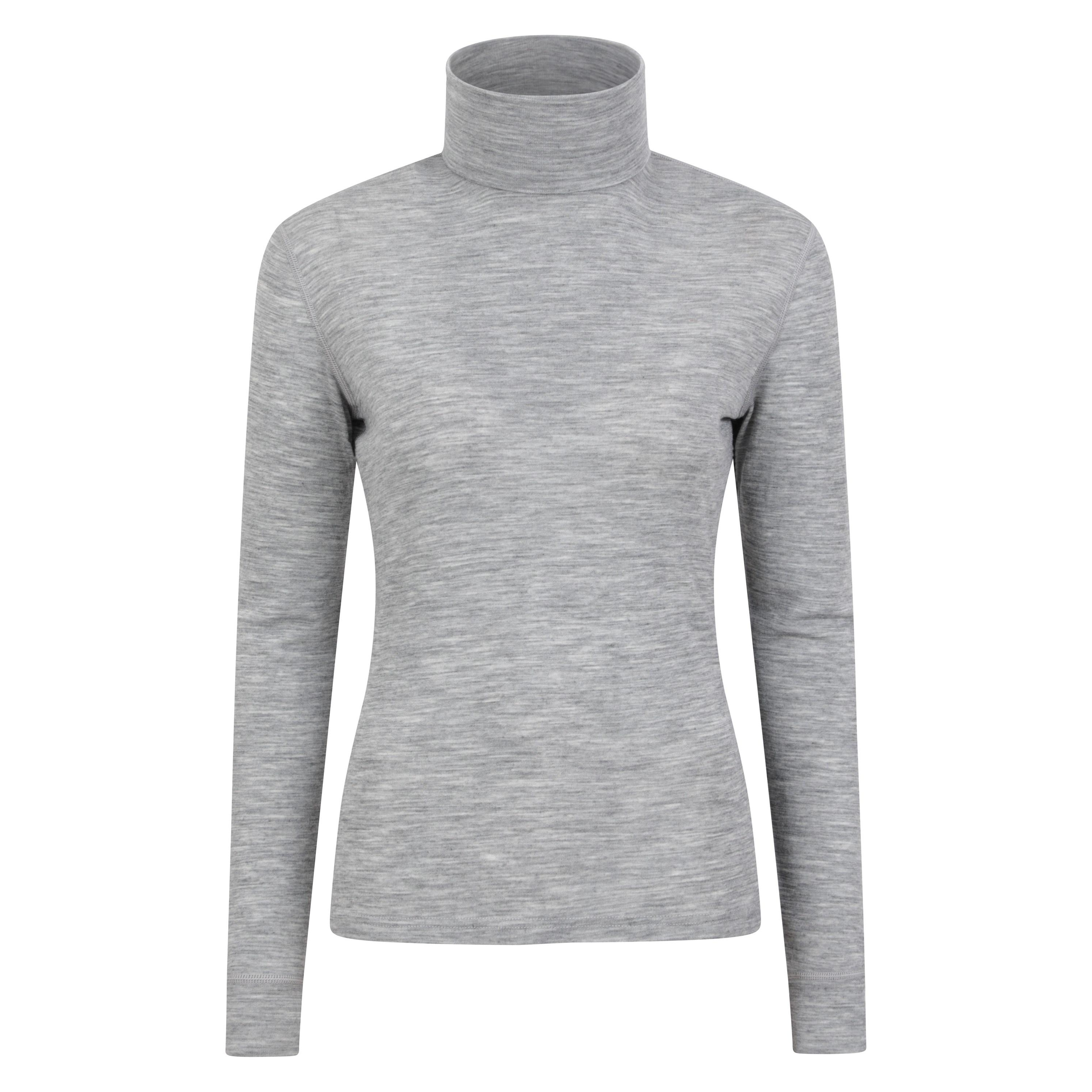 Mountain Warehouse Damen/Damen Merinowolle Rollkragen-Basisschicht Top (Hellgrau) Image