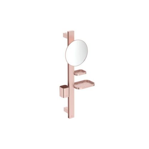 Ideal Standard Beauty Bar Accessoires-Kombi. Alu+ S700 mit Spiegel d:200mm Rose, BD589RO BD589RO