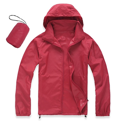 Damen Herren wasserdichter Wanderregenmantel UPF 50 UV-Sonnenschutz Reißverschluss Hoodie Langarm Angeln Laufjacke Windjacke Sommer Outdoor winddichter Sonnenschutz UV-beständige Jacke Top Klettern
