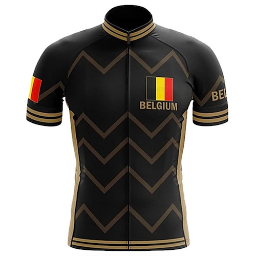 Herren Radtrikot Grafik Buchstaben Zahlen Italien Kurzarm Fahhrad Trikot Oberteil mit 3 Gesäßtaschen Mountainbike MTB Straßenradsport Schnelltrocknend Weich Reflektierende Streifen Rückentasche Image