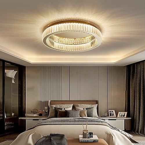 50 cm runde Deckenleuchte LED Kronleuchter Edelstahl nordischer Stil Esszimmer Wohnzimmer Schlafzimmer Image