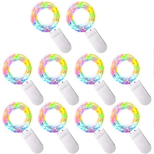 Elegante Hochzeits Empfang Feier 10 Packungen LED Feenlichter 1M 10LEDs Silber Kupferdrahtlicht für Hochzeits Schlafzimmer Dekoration Party Feiertagsgeschenk Image