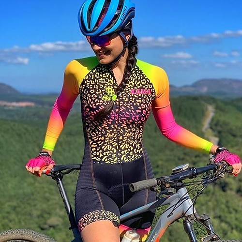 Radtrikot langarm mit Shorts Triathlon Triathlonanzug dunkelblau Fahrrad schnell trocknend Sport gemusterte Kleidung Bekleidung Image