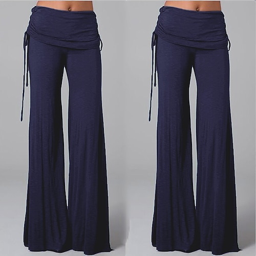 pantaloni da yoga a gamba larga da donna pantaloni a vita alta pantaloni da ballo a vita alta asciugatura rapida viola bianco nero yoga pilates danza sport abbigliamento sportivo microelastico