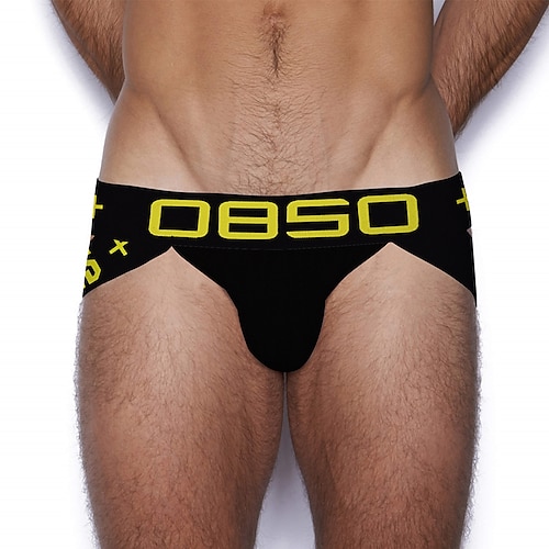 Herren Sport Briefs Laufslip Unterwäsche Sommer Frühling Herbst Winter Baumwolle Leicht Weich Schweißableitend Ultra dünn Atmungsaktiv Aufführung Laufen Fitness Sportbekleidung Sportkleidung Einfarbig Image