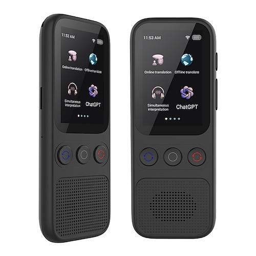 dispositivo di traduzione della lingua traduzione vocale bidirezionale in tempo reale supporta 138 lingue offline accurato e registrazione touch screen da 2 pollici hd per viaggi d'affari e studio