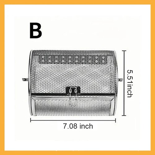 Drehgrill aus Edelstahl, 360-Grad-Drehspieß für gleichmäßiges Garen, multifunktionaler Ofen und Heißluftfritteuse kompatibel, leicht zu reinigen, unverzichtbar für Grill und Partys. Image