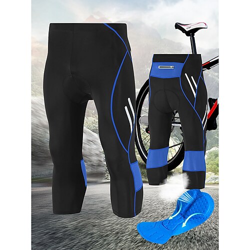 TRYSIL Herren Einfarbig Radsport-Radhose: 3/4 Fahrradhose Fahhrad Hosen Mountainbike MTB Straßenradsport Sport Bequem Atmungsaktiv Schwarz Blau Bekleidung Fahrradbekleidung