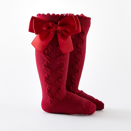 Kinder Mädchen Kindertag Unterwäsche Weiß Schwarz Rosa Einfarbig Patchwork Herbst Winter Lolita Freizeitskleidung 1-12 Jahre / Baby / Schleife / Süß / Baumwolle Image