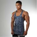 uomini muscolosi palestra stringer canotte bodybuilding allenamento senza maniche camicie (camo blue, us medium (tag xl))