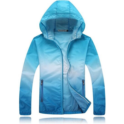 Damen Herren UPF 50 UV-Sonnenschutz Reißverschluss Hoodie Langarm Angeln Laufen Wanderjacke Windjacke Sommer Outdoor Wasserdicht Winddicht Sonnencreme UV-beständige Jacke Top Jagd Image