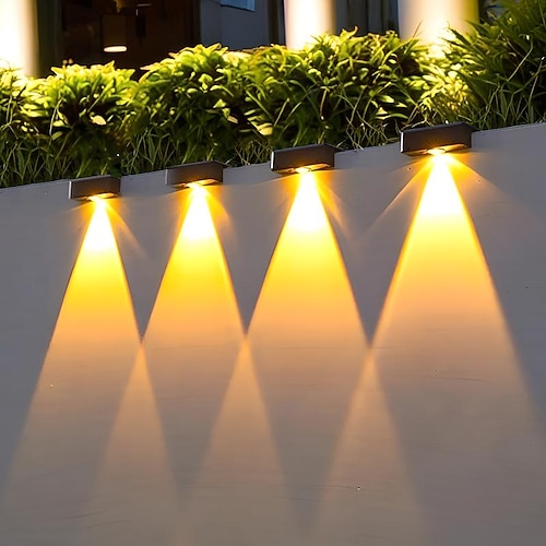 LED Außenwandleuchte Solarlampen Solarleuchte für Balkongeländer superhelle LED-Terrassen- und Zaunleuchten, wasserdichte Außen-Downlights, solarbetriebene Nachtlampen für Garten, Balkon und Veranda Image