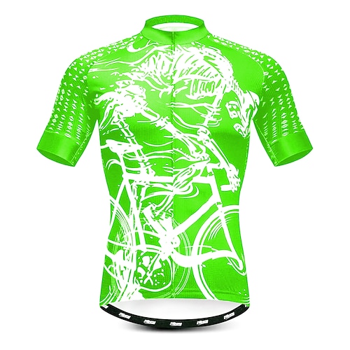 Herren Radtrikot Gemustert Zuckerschädel Skelett Kurzarm Fahhrad Trikot Oberteil mit 3 Gesäßtaschen Mountainbike MTB Straßenradsport Schnelltrocknend Frontreißverschluss Rückentasche Image