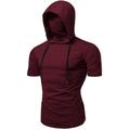 Per uomo Felpa con cappuccio con maschera Maglia da corsa Coulisse Manica Corta Maglietta Streetwear Athleisure Autunno Tinta unita Cotone Calore Termico Morbido Traspirante Jogging Allenamento Corsa
