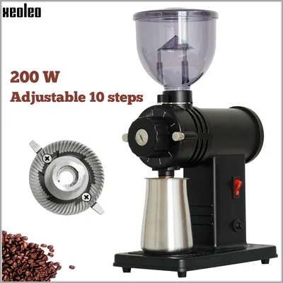 Xeoleo Electric Coffee Grinder Level 1-10 Regulating 78mm Flat Burr Coffee Miller Espresso Grinder