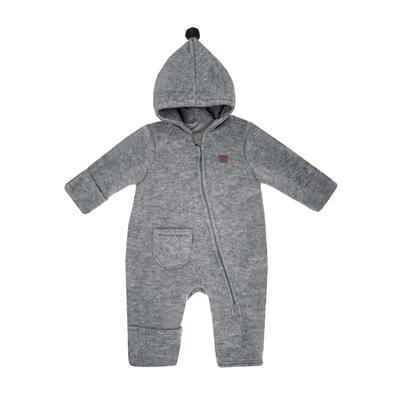 Fleeceoverall MAXIMO, Baby, Gr. 62, N-Gr, grau, Fleece, Obermaterial: 100% Wolle. Futter: 95% Baumwolle, 5% Elasthan, ca