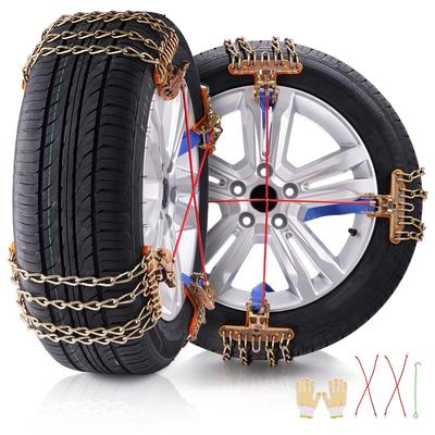 8 PCS Snow Chains, Tire Traction Wheel Chains for Tire Width 9.2-11.2 in/235-285 mm, Manganese Alloy Steel Tire Chains - 8 PCS