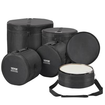 5-Piece Drum Bag Kit, Durable 1680D Oxford Material, Cushioned Cases with 1.5m Removable Shoulder Strap and Carry Handles