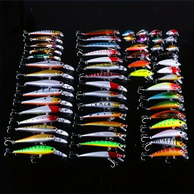 TEMU 56pcs Top Water Baits For Bass Fishing Lures Kit Tackle Crankbait Swimbaits Jerkbaits Minnow Hard Baits Trout Pike Musky Perch Treble Hook Freshwater Saltwater